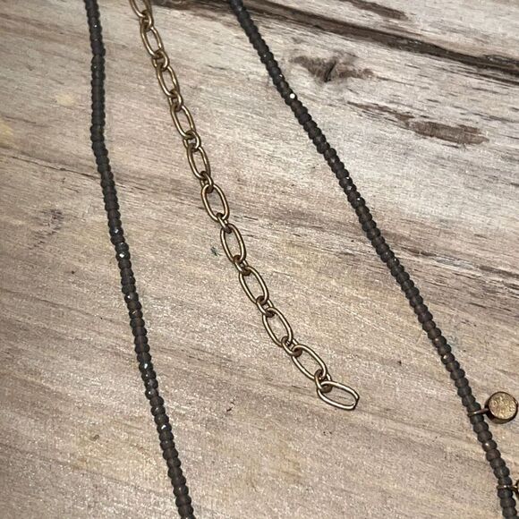 Gold Tone Disc Necklace Women’s Beaded Chain BohoChic Classiccore Statement Piec - Picture 3 of 6